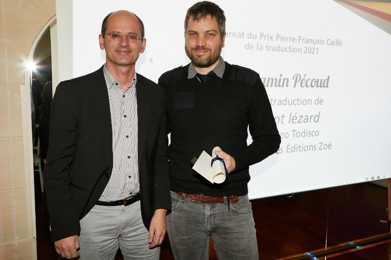 L'auteur, Vinenzo Todisco, et le traducteur lauréat, Benjamin Pécoud