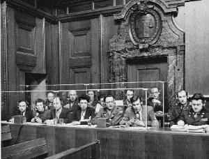 Box des interprètes au procès de Nuremberg
